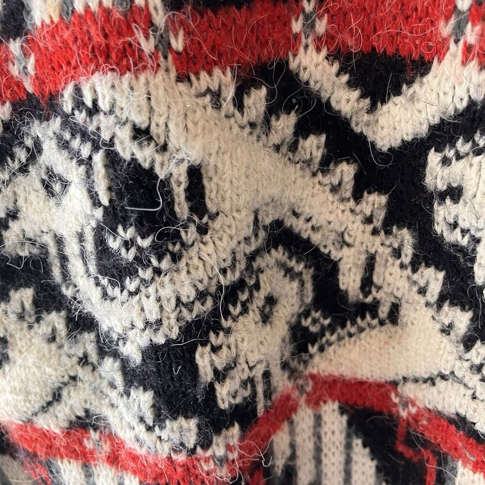 Vintage Kitty Hawk Crewneck Sweater Women's L Chunky Knit Geometric Colorful 80s - Picture 4 of 6
